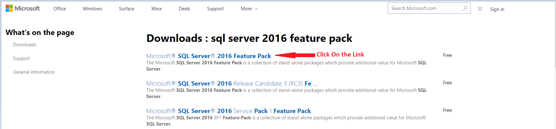 feature pack for microsoft sql server download