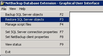 Image showing NetBackup Restore step 