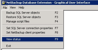 NetBackup Restore view status