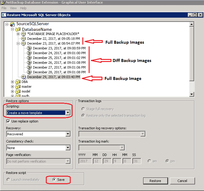 NetBackup object wizard