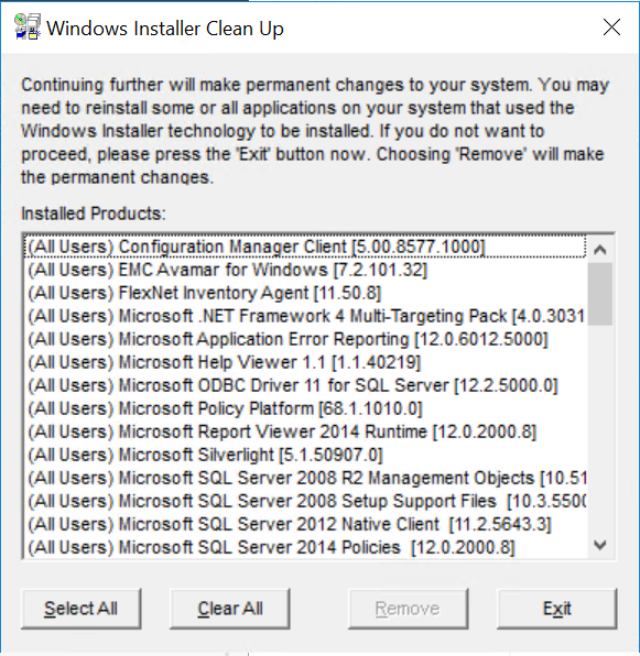 Uninstall SQL Server