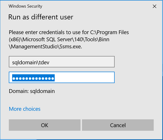 Use Windows Authentication With A Different User In Ssms Sqlgeekspro 0596