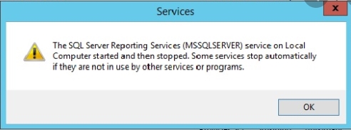 Reporting Services Not Starting