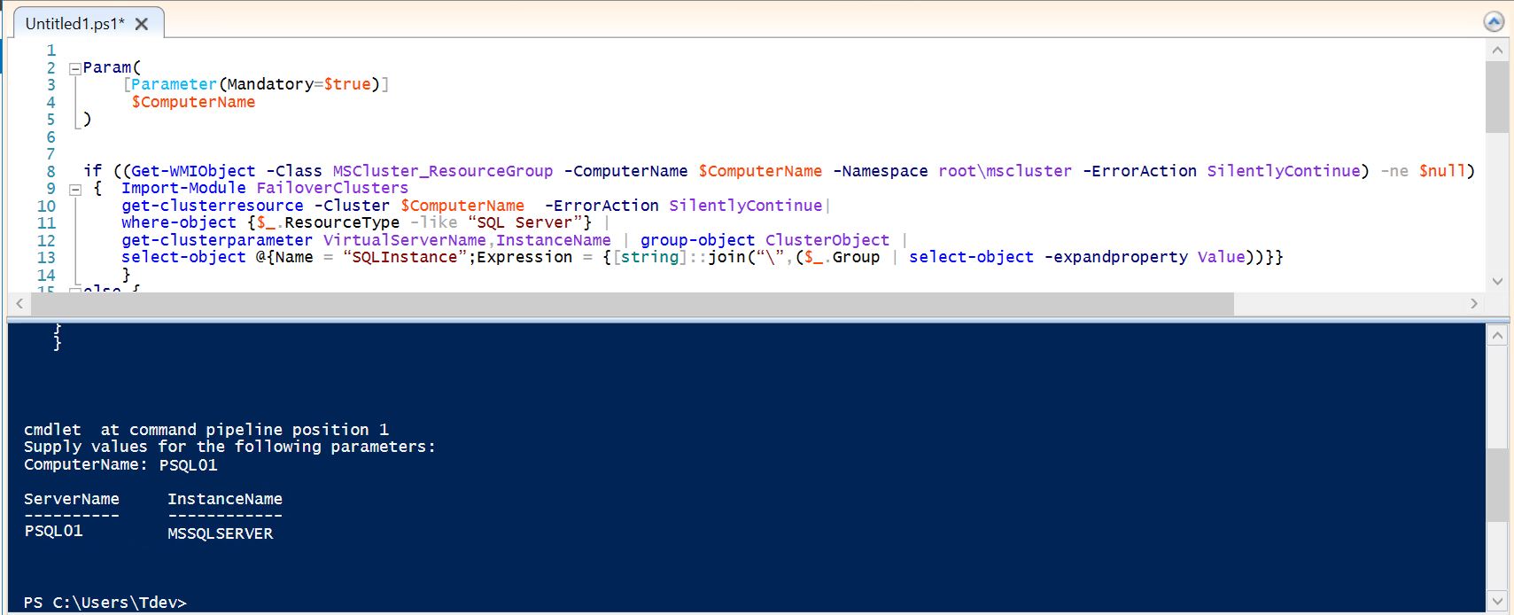 PowerShell Script to find SQL Instances on remote server