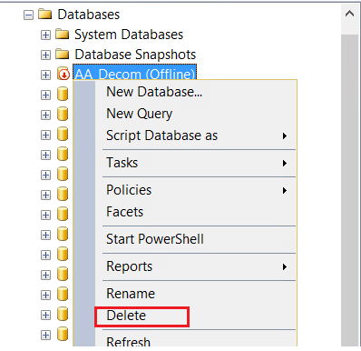 SQL Server Orphaned Files