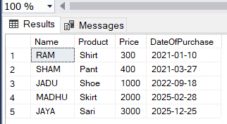 SQL Server Select Data Between Two Dates