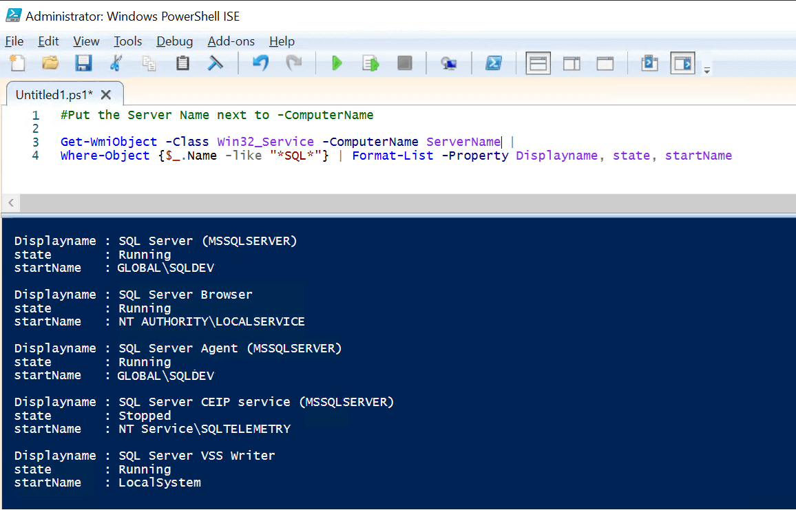 Identify SQL Server Service Account