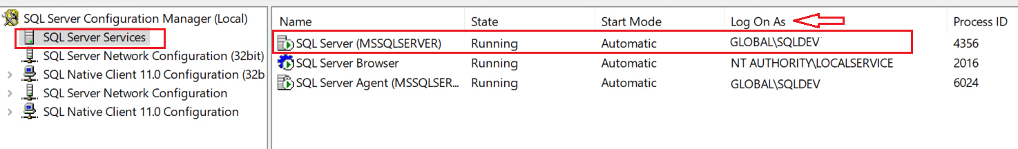 SQL Server Service Account