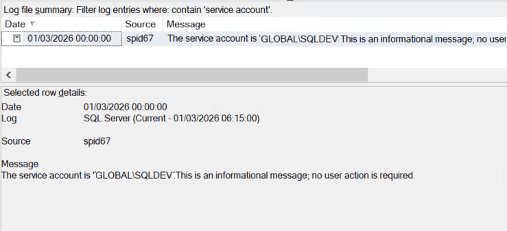 Identify SQL Server Service Account
